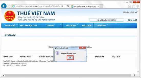 Ký điện tử thành công